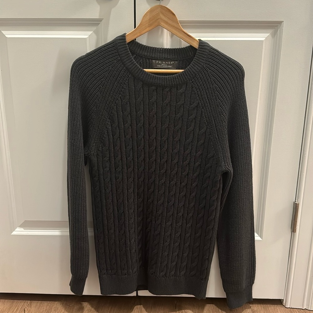 Primark cable knit charcoal sweater (S)